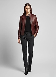 Bordo Karizma: Hakim Yaka Deri Ceket