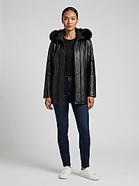 Siyah Kürklü Deri Ceket